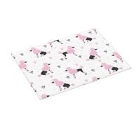 Tappetino scolapiatti grande per bancone della cucina, 45,7 x 61 cm, assorbente, rosa, grazioso barboncino a forma di corona di cane, tappetino in microfibra con anello per appendere