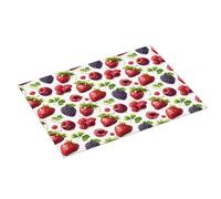 Tappetino scolapiatti grande per bancone della cucina, 45,7 x 61 cm, con graziosa stampa di fragole e bacche, tappetino assorbente in microfibra per bancone della cucina, tappetino antiscivolo con