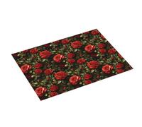 Tappetino scolapiatti grande per bancone della cucina, 45,7 x 61 cm, con stampa classica rosa rossa, in microfibra, assorbente, tappetino per scolapiatti per cucina, tappetino antiscivolo con anello