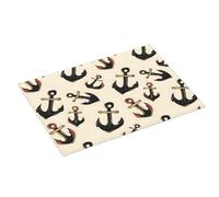 Tappetino scolapiatti grande per bancone della cucina, 45,7 x 61 cm, con stampa di ancora, assorbente, in microfibra, tappetino per cucina, antiscivolo, con passante per appendere