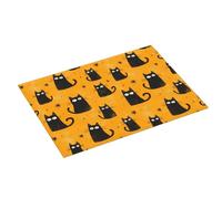 Tappetino scolapiatti grande per bancone della cucina, 45,7 x 61 cm, con stampa di gatto nero, in microfibra, assorbente, tappetino per scolapiatti da cucina, tappetino antiscivolo con anello per