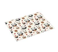 Tappetino scolapiatti grande per bancone della cucina, 45,7 x 61 cm, con stampa di panda e torta, assorbente, in microfibra, tappetino antiscivolo con anello per appendere