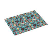 Tappetino scolapiatti grande per bancone della cucina, 45,7 x 61 cm, con stampa di torta di tè pomeridiano, in microfibra, assorbente, per bancone della cucina, tappetino antiscivolo con anello per