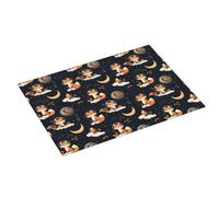 Tappetino scolapiatti grande per bancone della cucina, 45,7 x 61 cm, con stampa di volpe e cielo, assorbente, in microfibra, tappetino per cucina, antiscivolo, con passante per appendere