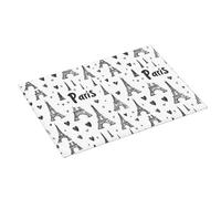 Tappetino scolapiatti grande per bancone della cucina, 45,7 x 61 cm, con stampa Torre Eiffel e cuore, in microfibra, assorbente, per bancone della cucina, tappetino antiscivolo con passante per