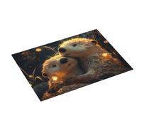 Tappetino scolapiatti grande per bancone della cucina, 45,7 x 61 cm, in microfibra assorbente, adorabile coppia di lontra, tappetino per asciugare i piatti con anello per appendere