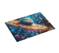 Tappetino scolapiatti grande per bancone della cucina, 45,7 x 61 cm, in microfibra assorbente, colorato, motivo: pianeta universo, tappetino per scolapiatti con anello per appendere