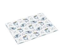Tappetino scolapiatti grande per bancone della cucina, 45,7 x 61 cm, in microfibra assorbente, con divertente squalo dei cartoni animati, tappetino per scolapiatti con anello per appendere