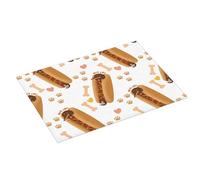 Tappetino scolapiatti grande per bancone della cucina, 45,7 x 61 cm, in microfibra assorbente, con divertente stampa di bassotto e hot dog, tappetino per scolapiatti con anello per appendere