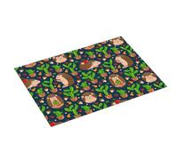 Tappetino scolapiatti grande per bancone della cucina, 45,7 x 61 cm, in microfibra assorbente, con grazioso riccio e cactus, colore blu, tappetino per scolapiatti con anello per appendere