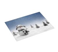 Tappetino scolapiatti grande per bancone della cucina, 45,7 x 61 cm, in microfibra assorbente, con pupazzo di neve e albero di Natale, tappetino per scolapiatti con anello per appendere