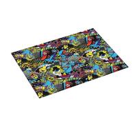 Tappetino scolapiatti grande per bancone della cucina, 45,7 x 61 cm, in microfibra assorbente, moderno graffiti, versione Q, tappetino per scolapiatti con occhiello per appendere gli occhi