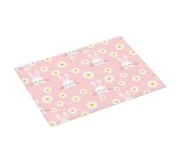 Tappetino scolapiatti grande per bancone della cucina, 45,7 x 61 cm, in microfibra assorbente, motivo cartone animato, grazioso coniglio, margherita, rosa, tappetino per cucina, scolapiatti con anello