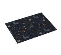 Tappetino scolapiatti grande per bancone della cucina, 45,7 x 61 cm, in microfibra assorbente, motivo costellazione del sole, cervi con anello per appendere