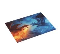 Tappetino scolapiatti grande per bancone della cucina, 45,7 x 61 cm, in microfibra assorbente, motivo drago di fuoco, tappetino per scolapiatti con anello per appendere