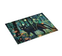 Tappetino scolapiatti grande per bancone della cucina, 45,7 x 61 cm, in microfibra assorbente, motivo gatto nero mistico, tappetino per scolapiatti con anello per appendere