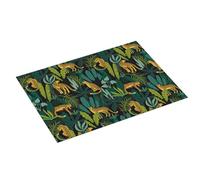 Tappetino scolapiatti grande per bancone della cucina, 45,7 x 61 cm, in microfibra assorbente, motivo leopardato giungla, giallo, tappetino per scolapiatti con anello per appendere