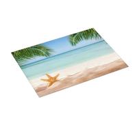 Tappetino scolapiatti grande per bancone della cucina, 45,7 x 61 cm, in microfibra assorbente, motivo: stella marina in spiaggia, tappetino per scolapiatti con anello per appendere