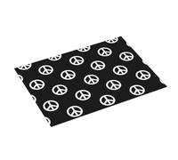 Tappetino scolapiatti grande per bancone della cucina, 45,7 x 61 cm, in microfibra assorbente, motivo simbolo della pace, stile boho, tappetino nero per scolapiatti con anello per appendere