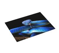 Tappetino scolapiatti grande per bancone della cucina, 45,7 x 61 cm, in microfibra assorbente, motivo vipera blu, tappetino per scolapiatti con anello per appendere