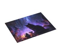 Tappetino scolapiatti grande per bancone della cucina, 45,7 x 61 cm, in microfibra assorbente, per Halloween, misterioso gatto nero, tappetino per scolapiatti con anello per appendere