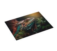 Tappetino scolapiatti grande per bancone della cucina, 45,7 x 61 cm, in microfibra assorbente, realistico colorato camaleonte, tappetino per scolapiatti con anello per appendere