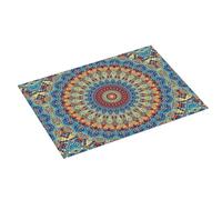 Tappetino scolapiatti grande per bancone della cucina, 45,7 x 61 cm, in microfibra, assorbente, rotondo, motivo mandala, tappetino per scolapiatti con anello per appendere