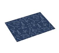 Tappetino scolapiatti grande per bancone della cucina, 45,7 x 61 cm, in microfibra, assorbente, stampa matematica, righello blu, tappetino per scolapiatti con anello per appendere