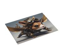 Tappetino scolapiatti grande per bancone della cucina, 45,7 x 61 cm, in microfibra assorbente, tappetino per scolapiatti Steampunk con scoiattolo pilota per cucina, scolapiatti con anello per