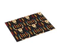 Tappetino scolapiatti grande per bancone della cucina, 45,7 x 61 cm, in stile tribale, con stampa di teschio di capra, assorbente, in microfibra, tappetino antiscivolo con passante per appendere