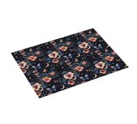 Tappetino scolapiatti grande per bancone della cucina, 45,7 x 61 cm, motivo: farfalle, fiori, luna, cielo, in microfibra, assorbente, tappetino per scolapiatti con anello per appendere