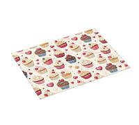 Tappetino scolapiatti grande per bancone della cucina, 45,7 x 61 cm, motivo torta di fragole e cuore, in microfibra, assorbente, tappetino per scolapiatti con anello per appendere