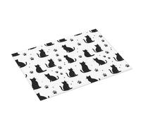 Tappetino scolapiatti grande per bancone della cucina, 45,7 x 61 cm, nero, con stampa di zampe di gatto, in microfibra, assorbente, tappetino per scolapiatti da cucina, tappetino antiscivolo con