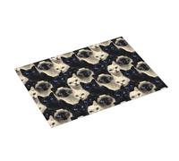 Tappetino scolapiatti grande per bancone della cucina, 45,7 x 61 cm, nero e bianco, con stampa di un simpatico gatto, in microfibra, assorbente, tappetino per scolapiatti per cucina, tappetino