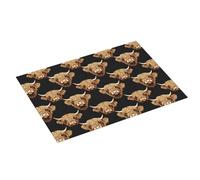 Tappetino scolapiatti grande per bancone della cucina, 45,7 x 61 cm, realistico, con stampa di mucca, assorbente, in microfibra, tappetino antiscivolo con anello per appendere