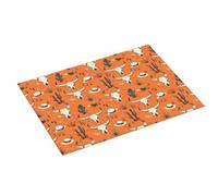 Tappetino scolapiatti grande per bancone della cucina, 45,7 x 61 cm, retro arancione, stampa con teschio di pecora, tappetino assorbente in microfibra per bancone della cucina, tappetino antiscivolo