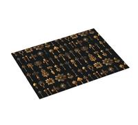 Tappetino scolapiatti grande per bancone della cucina, 45,7 x 61 cm, retro con stampa a chiave dorata, in microfibra, assorbente, tappetino per scolapiatti per cucina, tappetino antiscivolo con anello