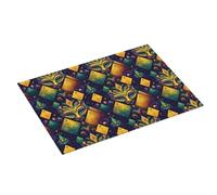 Tappetino scolapiatti grande per bancone della cucina, 45,7 x 61 cm, stampa in maschera giallo verde con stampa in maschera assorbente in microfibra per bancone della cucina, tappetino antiscivolo con