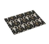 Tappetino scolapiatti grande per bancone della cucina, 45,7 x 61 cm, stampa mistica con teschio di ariete, assorbente in microfibra, tappetino per scolapiatti per cucina, tappetino antiscivolo con