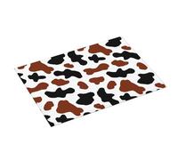 Tappetino scolapiatti grande per bancone della cucina, 45,7 x 61 cm, stampa mucca marrone, nero, assorbente, in microfibra, tappetino per scolapiatti con anello per appendere