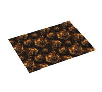 Tappetino scolapiatti grande per bancone della cucina, 45,7 x 61 cm, stampa tigre scura, assorbente, in microfibra, tappetino per cucina, antiscivolo, con passante per appendere
