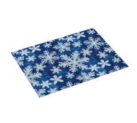 Tappetino scolapiatti grande per bancone della cucina, con stampa di fiocchi di neve, blu e bianco, 45,7 x 61 cm, in microfibra assorbente, tappetino antiscivolo per scolapiatti con anello per