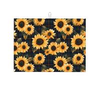 Tappetino scolapiatti grande per bancone della cucina, in microfibra, assorbente, per bancone della cucina, motivo scozzese, motivo scozzese, 45 x 61 cm, con anello per appendere