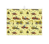 Tappetino scolapiatti grande per bancone della cucina, in microfibra, assorbente, per bancone della cucina, motivo: auto dei cartoni animati, 45 x 61 cm, con anello per appendere