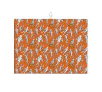 Tappetino scolapiatti grande per bancone della cucina, in microfibra, assorbente, per bancone della cucina, motivo mummia di Halloween, 45 x 61 cm, con anello per appendere