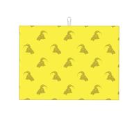 Tappetino scolapiatti grande per bancone della cucina, in microfibra, assorbente, per bancone della cucina, motivo testa di capra, 45 x 61 cm, con anello per appendere