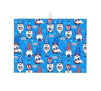 Tappetino scolapiatti grande per bancone della cucina, in microfibra, assorbente, tappetino per scolapiatti per cucina, gnomi negli Stati Uniti, 45,7 x 61 cm, con anello per appendere