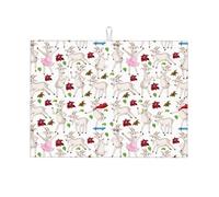 Tappetino scolapiatti grande per bancone della cucina, in microfibra assorbente, tappetino scolapiatti per cucina, simpatico e divertente motivo capra con fiore di cartone animato, 45,7 x 61 cm, con
