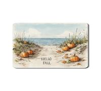Tappetino scolapiatti Hello Fall per bancone della cucina, scena di zucca, in gomma assorbente, tappetino scolapiatti in pelle PU autunnale per bar, 30,5 x 50,8 cm