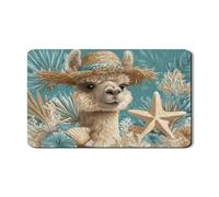 Tappetino scolapiatti in alpaca costiera per bancone della cucina, in gomma assorbente stile spiaggia vintage, tappetino scolapiatti a tema oceano estivo per proteggere il bancone della cucina, 30,5 x